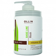 OLLIN Basic Line Argan Oil S&B Mask Маска для сияния и блеска с аргановым маслом, 650 мл.