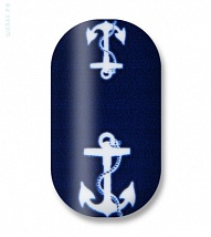 Наклейки на ногти Navy blue with white anchor  106-046