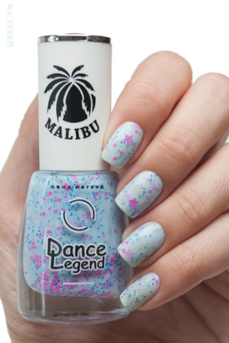 Dance Legend Malibu Лак для ногтей №592 Wave-Winner Malibu Malibu Голубой С блестками dlya-nogtej
