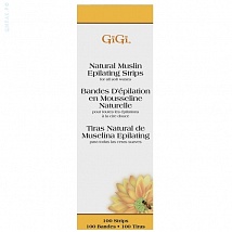 GiGi Natural Muslin Epilating Strips_Small - Натуральные миткалевые полоски для эпиляции_маленькие 4 см * 11 см, 100 шт