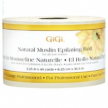 GiGi Natural Muslin Epilating Roll - Натуральные миткалевые полоски для эпиляции, в рулоне, 7 см * 22 см, 100 шт.