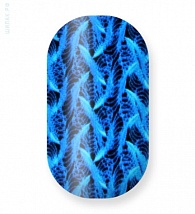 Наклейки на ногти Black with blue swirls 106-075