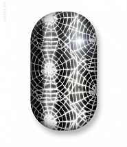 Наклейки на ногти Halloween silver lightning spider webs 108-010