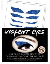 Наклейки для макияжа глаз Violent Eyes (синий глиттер)