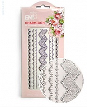 Наклейки EMI Charmicon 3D Silicone Stickers «Кружева серебряные»