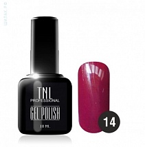 TNL Gel Polish Гель-лак №14 темный красно-коричневый, 10 мл.