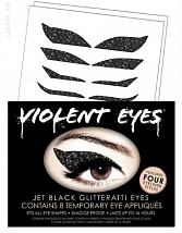 Наклейки для макияжа глаз Violent Eyes ( черный уголь глиттер)