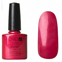 Гель лак CND Shellac Hot Chilis (красный с малиновыми микро-блестками)