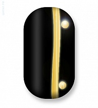 Наклейки на ногти Black with gold swoosh and ball 106-016