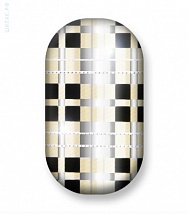 Наклейки на ногти Silver gold and black plaid 106-106