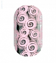 Наклейки на ногти Silver and light pink swirls 106-210