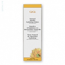 GiGi Natural Muslin Epilating Strips_Large - Натуральные миткалевые полоски для эпиляции_большие 7 см * 22 см, 100 шт