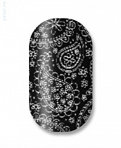 Наклейки на ногти Black and white paisley 106-063