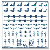 El Corazon водные наклейки, Голубая голография W-F1-07