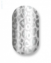 Наклейки на ногти Silver white and grey cheetah 109-013