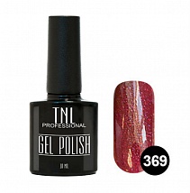 TNL Gel Polish Гель-лак №369 Бордовый с блестками, 10 мл.