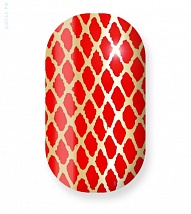 Наклейки на ногти Red with gold fishnet 106-032