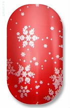 Наклейки на ногти Silver snowflakes on red 108-024