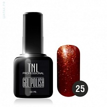 TNL Gel Polish Гель-лак №25 коричневый с перламутром, 10 мл.