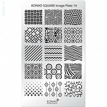 Konad Square Image Plate Пластина для стемпинга 14 (15 дизайнов)