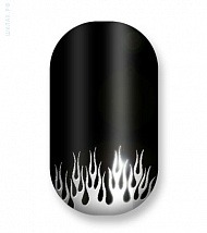 Наклейки на ногти Black with silver flames 106-024