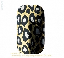 Наклейки на ногти Minx Nails Gold Lightning Cheetah for Toes 109-004