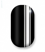 Наклейки на ногти Black with silver sporty stripes 106-019