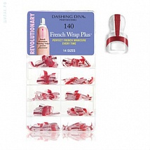 Трафареты Dashing Diva, French Wrap Plus thin - Deep Red (узкие френч-типсы, цвет темно-красный) DFW11, 140 шт.