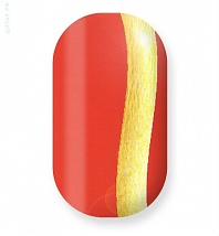 Наклейки на ногти Red with gold swoosh 106-014