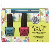 OPI Набор лаков What's Your Design? (2 цвета + глиттер + инструмент для дизайна)