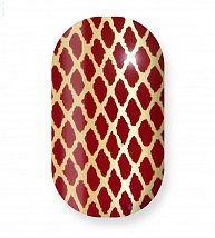 Наклейки на ногти Burgundy with gold fishnet 106-033