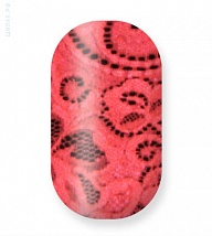 Наклейки на ногти Lace red with black background 106-107