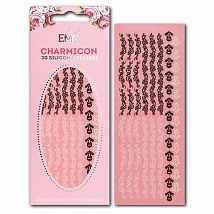 Наклейки EMI Charmicon 3D Silicone Stickers «Вензеля №4», черные/белые