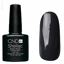 Гель лак CND Shellac Overtly Onyx  (черный с серебром)