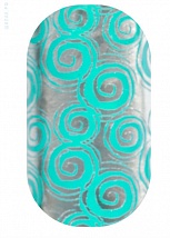 Наклейки на ногти Silver and turquoise swirls 106-209