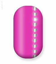 Наклейки на ногти Pink with silver hearts line 108-001