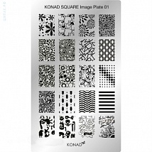Konad Square Image Plate Пластина для стемпинга 01 (20 дизайнов)