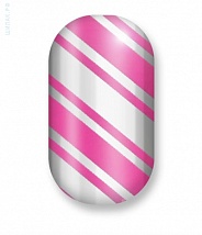 Наклейки на ногти Christmas pink and silver lightning 108-008