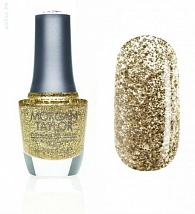 Лак для ногтей Morgan Taylor Glitter e Gold №50076 (золотой крупный глиттер )