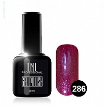 TNL Gel Polish Гель-лак №286 Малиновый с серебряными блестками, 10 мл.