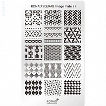 Konad Square Image Plate Пластина для стемпинга 21 (15 дизайнов)