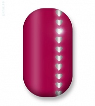 Наклейки на ногти Burgundy with silver hearts line 108-003