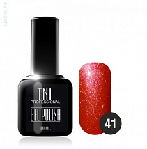 TNL Gel Polish Гель-лак №41 сочная малина с блестками, 10 мл.