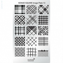 Konad Square Image Plate Пластина для стемпинга 13 (15 дизайнов)