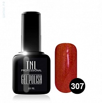 TNL Gel Polish Гель-лак №307 Светло-тициановый с блестками, 10 мл.