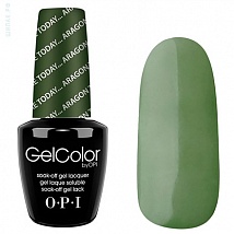 Гель лак OPI GelColor Here Today Aragon Tomorrow (Темно зеленый, Эмалевый) E48