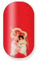 Christmas angels on red 108-006