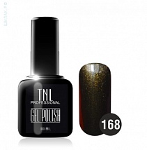 TNL Gel Polish Гель-лак №168 Черно-зеленый с блестками, 10 мл.