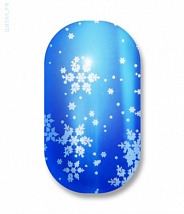 Наклейки на ногти Blue lightning silver snowflakes 108-032