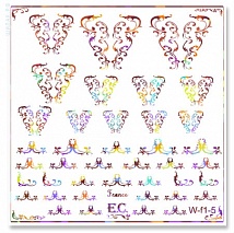 El Corazon водные наклейки, Золотая голография W-F1-05